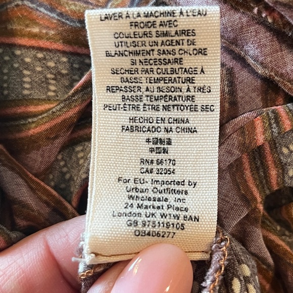 Free People Paradise Handkerchief Hem Midi Skirt Mixed Pattern Floral Stripes 4 - Picture 12 of 12